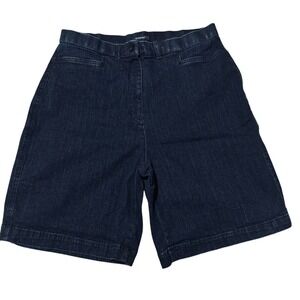 Westbound Womens Dark Wash Denim Bermuda Shorts Indigo Blue Size 12